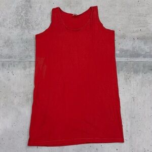 90’s Vintage single stitch hem anvil blank tank top dress cover up pool beach